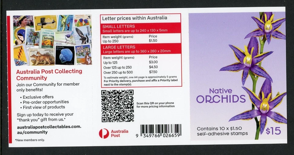 Australia 2025 Native Orchids Self Adhesive 3v Booklets of 10 - Flowers Flora - Image 4 of 4
