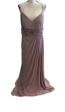 Mac Duggal Mauve Dusty Lilac Chiffon Ruched Gown Size 8 $598