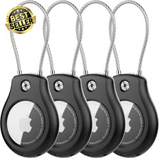4-Pack Airtag Keychain Holder Waterproof Wire Lock Case for Apple Airtags Luggag