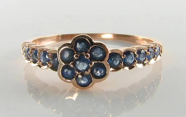 Anillo Eternity Oro Rosa 9ct Zafiro Rosa 9K 9CT Talla O