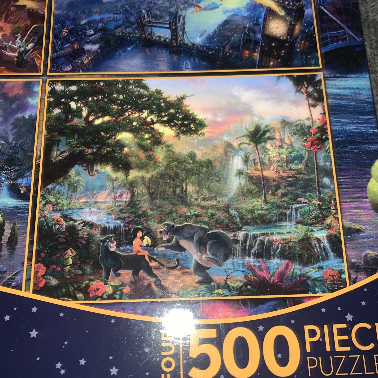 Thomas Kinkade DISNEY jigsaw Puzzle Tinkerbell Jungle Book Lion King ...