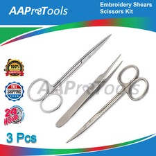 Salon Eyebrow Hair Shaping Embroidery Small Shears Scissors Tweezer Multipurpose