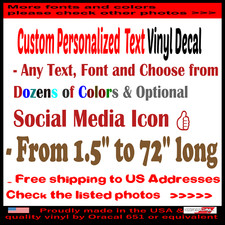 Custom Personalized ANY TEXT NAME Social Media Vinyl Decal Die Cut Sticker