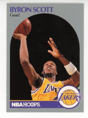 1990 Hoops Team Night Los Angeles Lakers #159 Byron Scott NM+ Condition