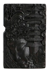 Case Only Natural Ebony Black Wood Kwanyin Tower Lighter Box For Zippo Insert