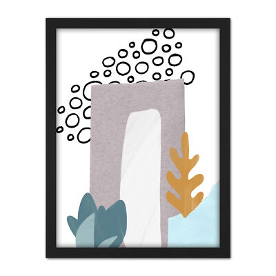 Collage Abstract Under The Sea Framed Wall Art Print 18X24 In