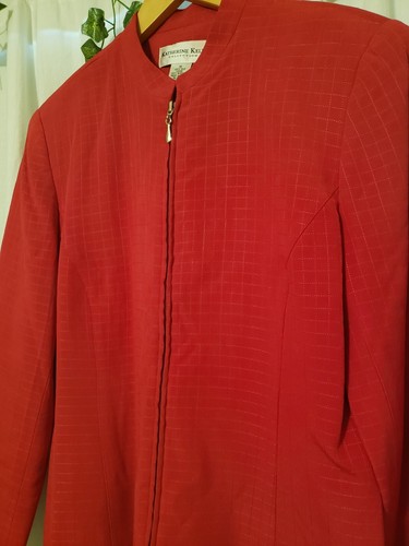 Katherine Kelly VTG Women's Red Jacket Size 10, 100% Silk - Picture 9 of 11