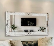 Specchio da parete arredo arte veneziana con cristallo diamanti bordo intarsiato specchio bagno