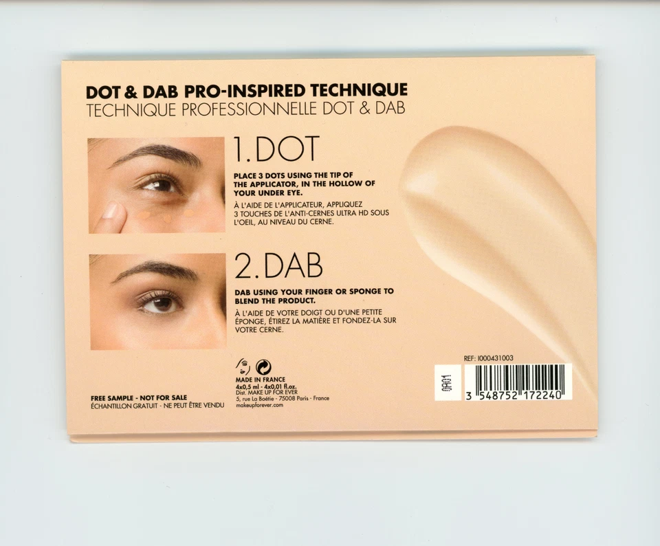 MAKE UP FOR EVER Ultra HD Self-Setting Concealer, (4 Shades Sample) - Image 3 of 3