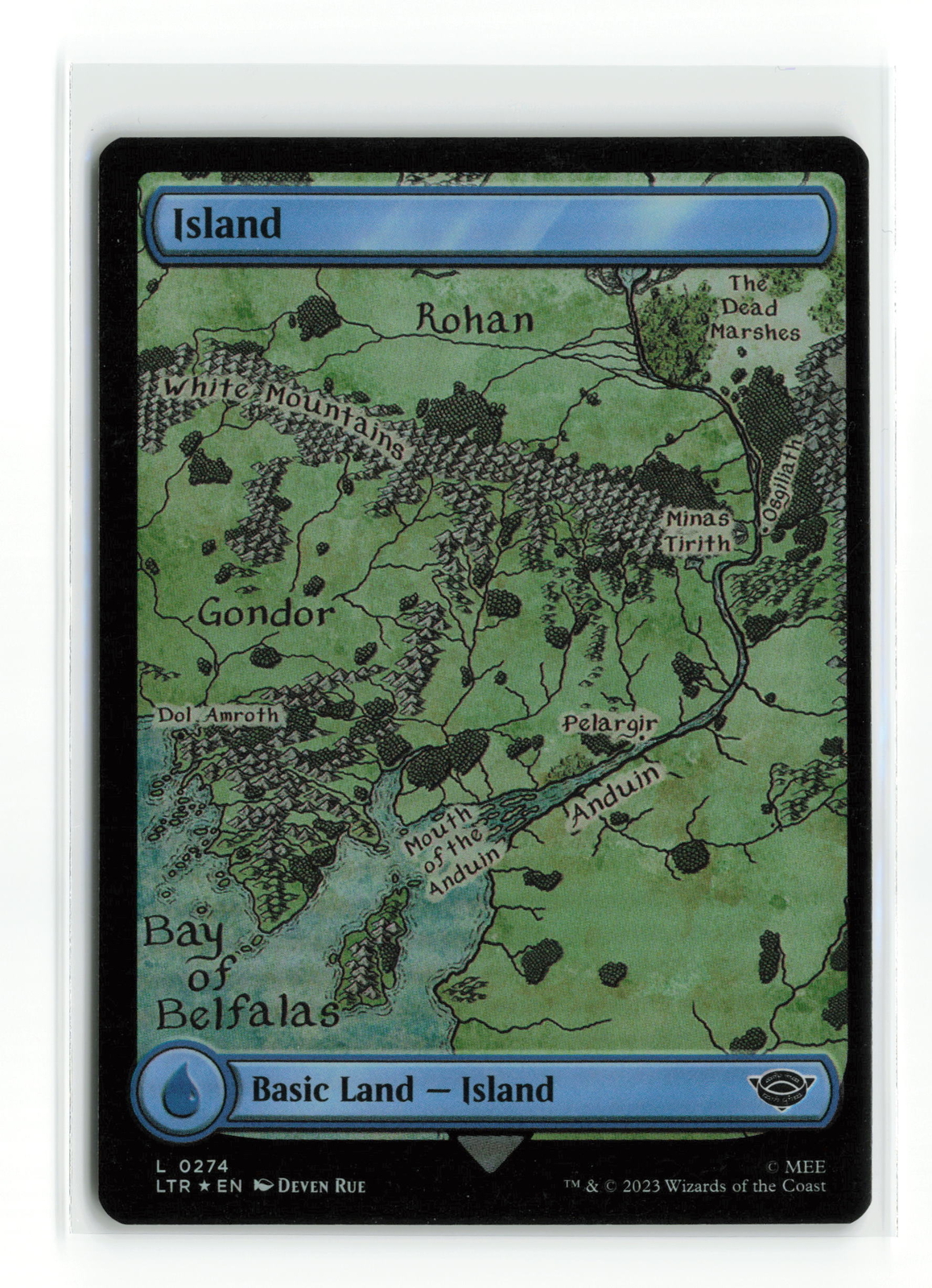 ISLAND 0274 FOIL LORD OF THE RINGS MTG NM
