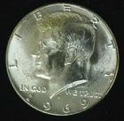 1969 D - KENNEDY HALF DOLLAR - SILVER - BU CONDITION COIN