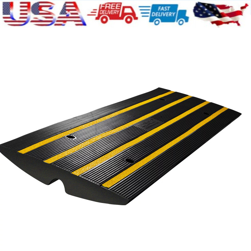 Curb Ramp Rubber Driveway Ramp 2.6" Rise 15 tons Capacity Threshold