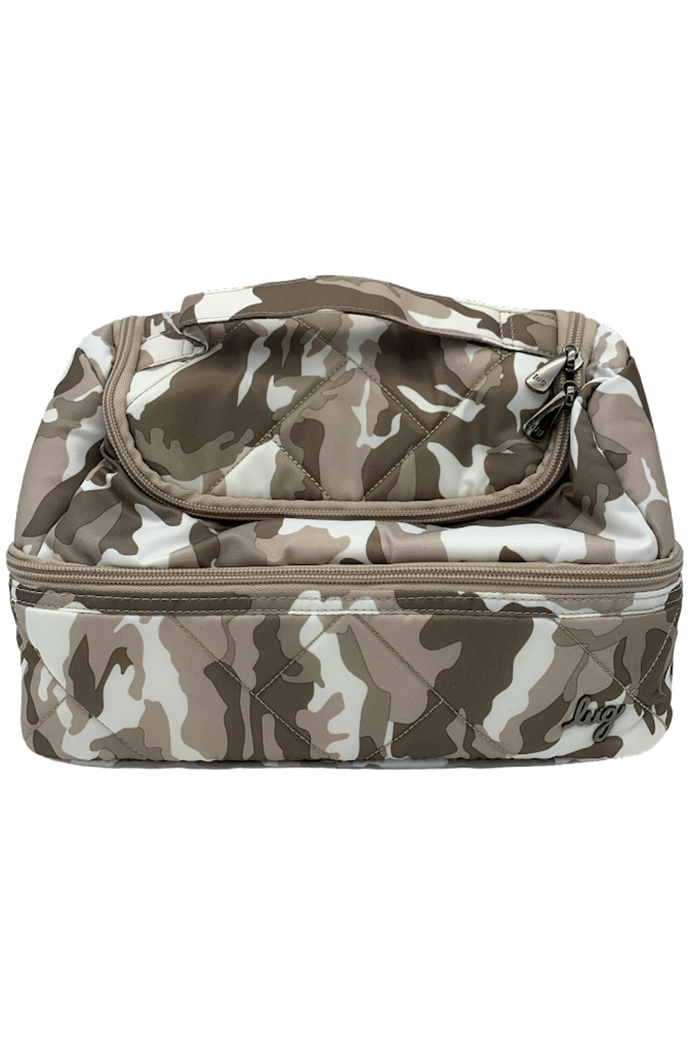 Стеганая косметичка XL с ушком для безбилетника Камуфляжно-серого цвета