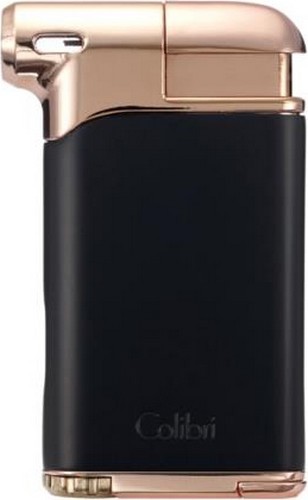 COLIBRI PACIFIC AIR II ANGLED FLAME PIPE LIGHTER / BLACK & ROSEGOLD *NEW in BOX* - Picture 1 of 1