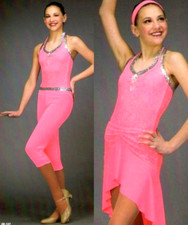 She's Got It Child Large 3pc Leotard, Capris  Skirt Dance Costume Jazz-Tap