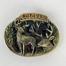 Vintage 1984 Colorado Deer Belt Buckle The Great American Buckle Company
