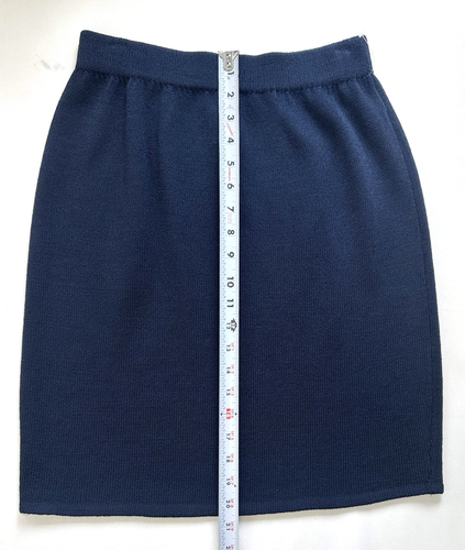 ST. JOHN Collection Santana Knit Basic Straight Skirt 6 Navy Knee Length Blue - Picture 5 of 11