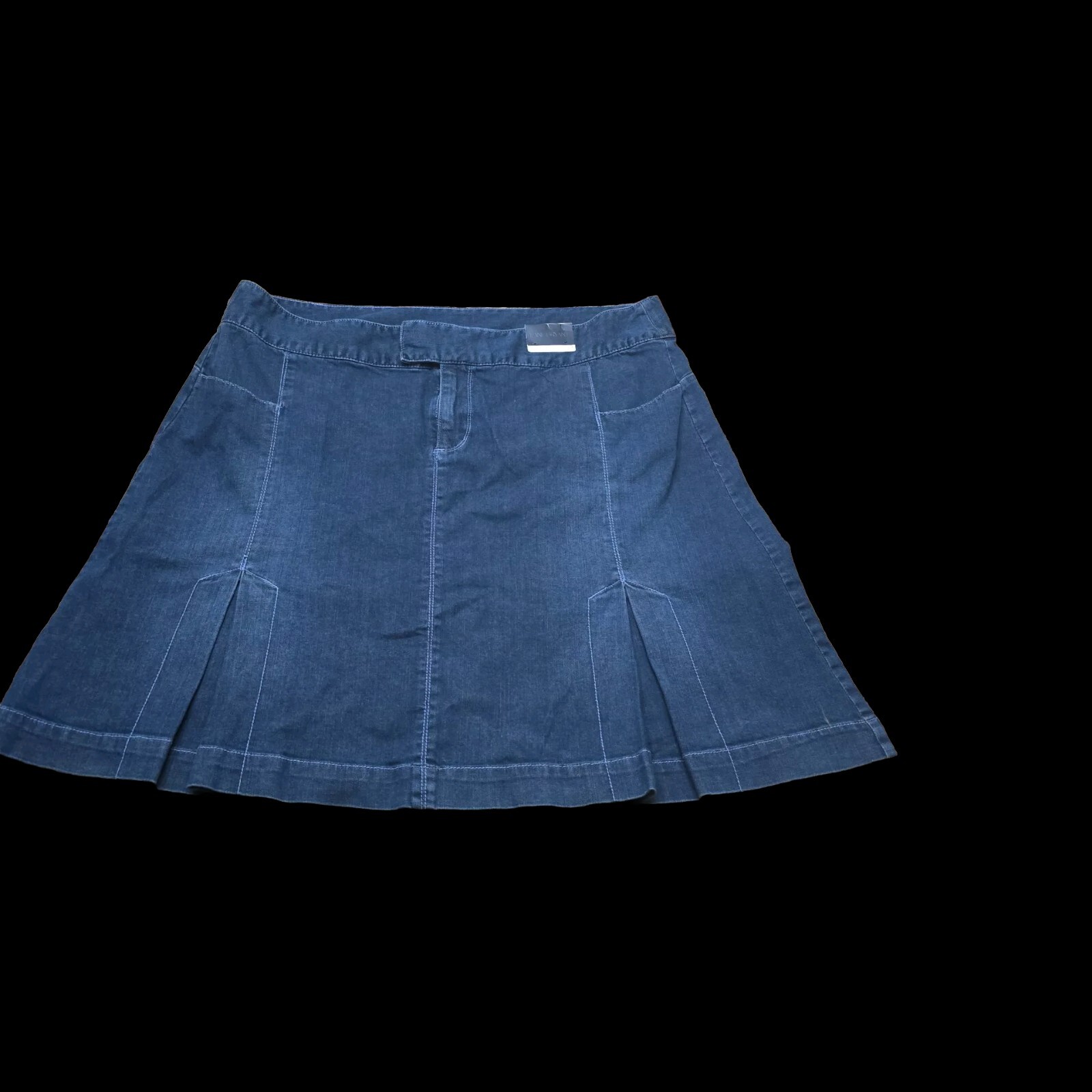 Lane Bryant Denim Skirt Size 24 Front & Back Slit Blue Pocket Jeans Stretch NWT