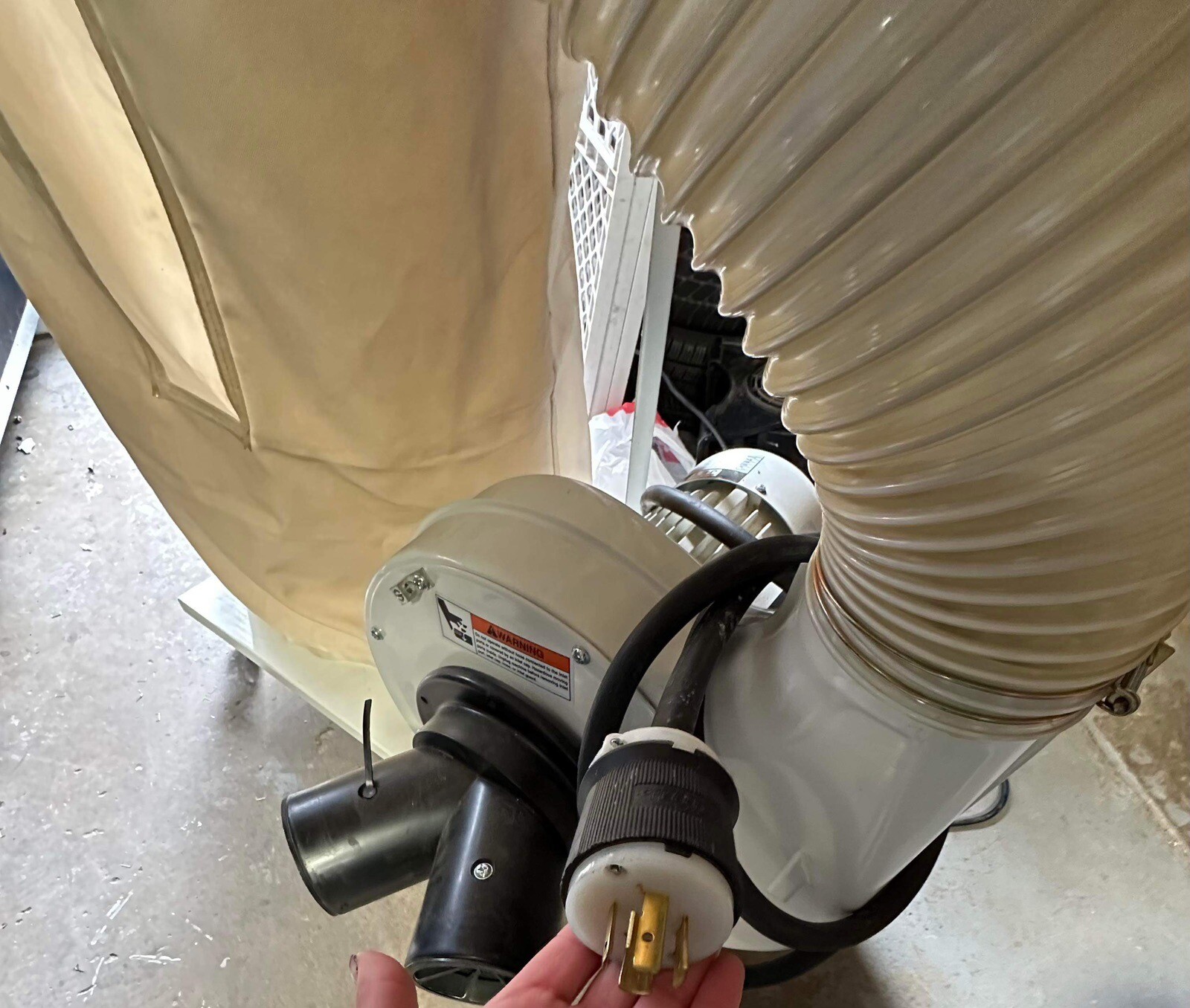 JET DC1200VXBK3 Vortex Cone Dust Collector, 30Micron Bag Filter