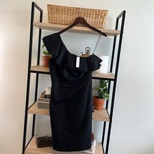 NWT J. Crew Woven Cotton Silk On Shoulder Ruffle Little Black Dress, 4T