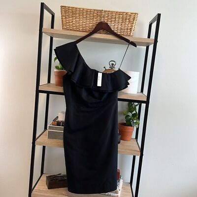 NWT J. Crew Woven Cotton Silk On Shoulder Ruffle Little Black Dress, 4T | eBay NWT J. Crew Woven Cotton Silk On Shoulder Ruffle Little Black Dress, 4T | eBay