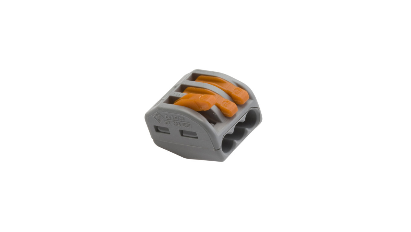 Quick coupler 3x 0.08-4mm2 light gray 222-413 / 50pcs / /T2UK