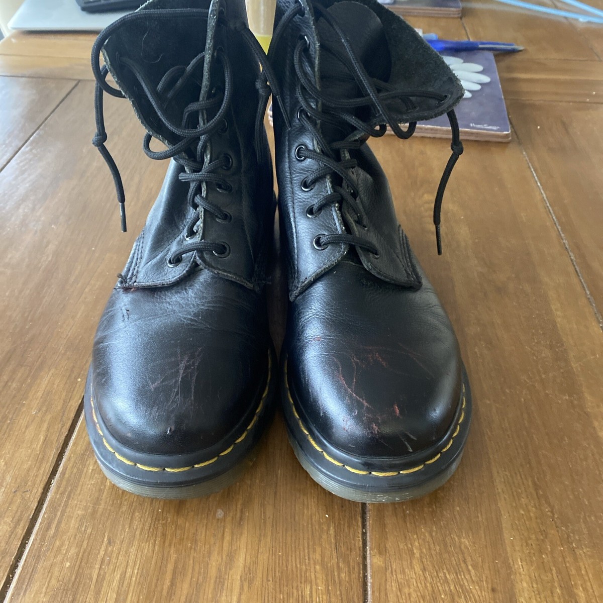 Dr Martens Airwair 8 Hole Boots Size 8 UK Soft Brown Leather | eBay UK