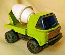 CEMENT MIXER VINTAGE JAPAN GREEN WHITE PRESSED TIN PLASTIC FRICTION AS IS TRUCK.