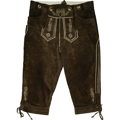 TCM Herren 3/4 kurze Hose Short Oktoberfest Trachten Leder Bayern 48 W32 braun - Bild 1 von 4