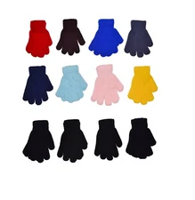Children Warm Magic Gloves 12 Pairs Winter Stretch Gloves Boys Girls Knit Gloves
