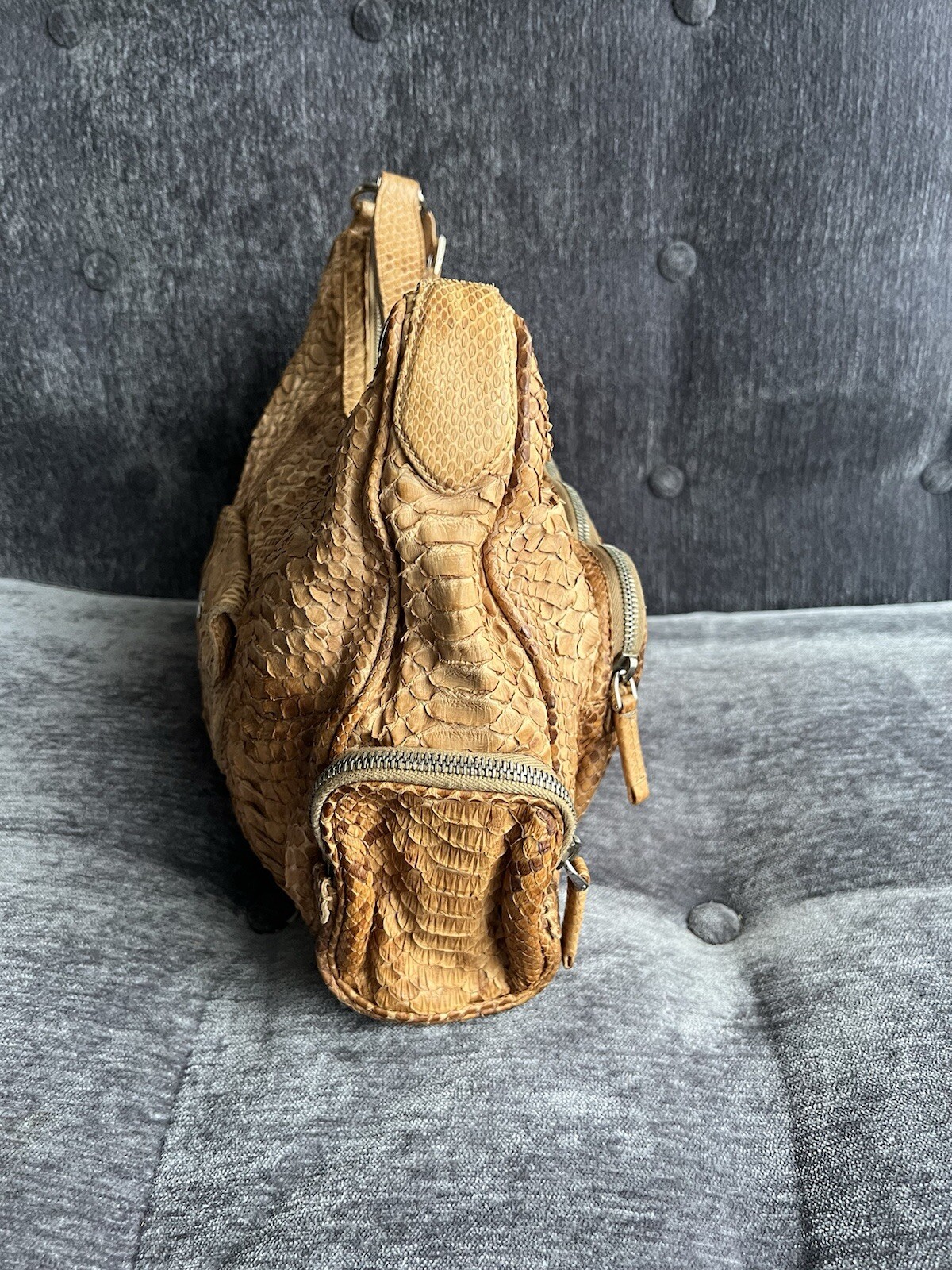 Auth.PRADA real Python skin Shoulder Bag, Mint wi… - image 15