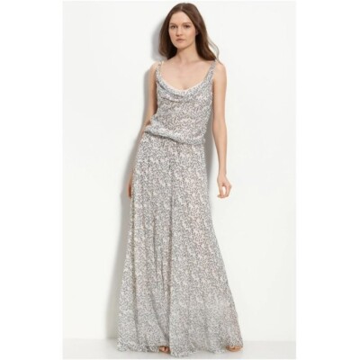 Diane Von Furstenberg Tadd 100% Silk Maxi Leopard Cheetah Dress Size 2  Summer | eBay