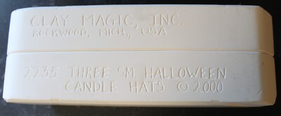 Clay Magic Ceramic Slip Mold Three Small Halloween Candle Hats 2235