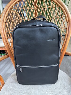 Samsonite Classic Leather Slim Backpack  Color: Black