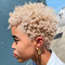 Short Pixie Cut Afro Kinky Curly Wigs Blonde Synthentic Hair Wig Natural Daily