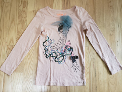 Crewcuts Von J.Crew Mädchen Sammler Vorne Verzierung Langärmelig Top T-Shirt