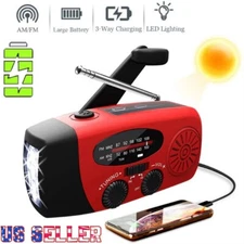 2000mAh Radio Crank Solar Hand Weather Power Bank Charger with Flashlight Light