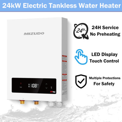 MIZUDO 24kW Tankless Water Heater Electric 240V Instant Endless Hot Water Heater