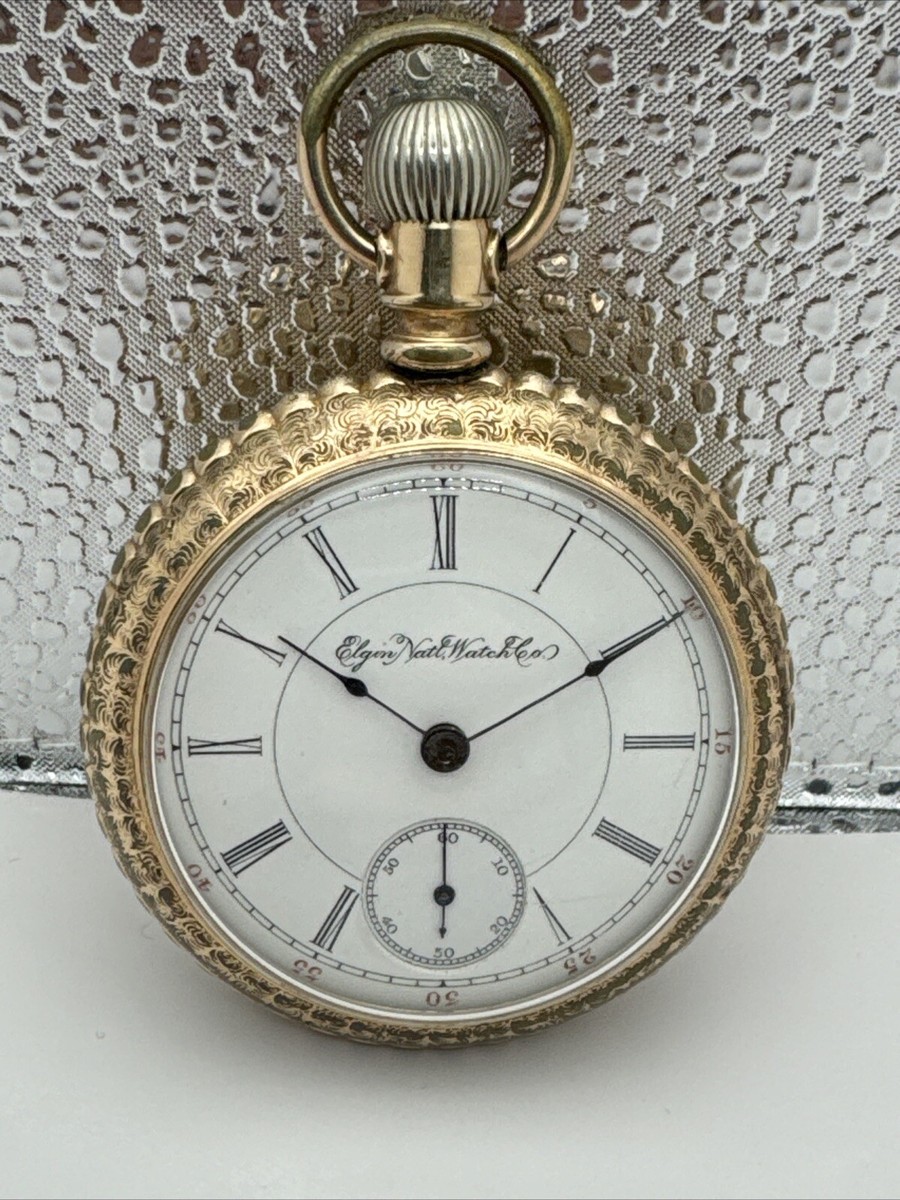 Antique Elgin Natl Watch Co Pocket Watch Size 18 Running Strong
