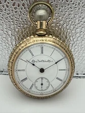 Antique Elgin Natl Watch Co Pocket Watch Size 18 Running Strong, Excellent Dial