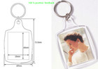  Acrylic Plastic BLANK KEYRINGS 45 x 35 mm Insert - PASSPORT PHOTO SIZE