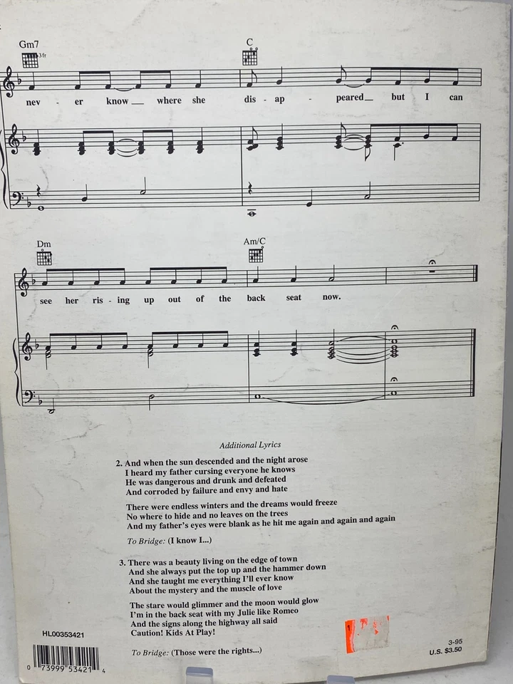 Objects in the Rear View Mirror Sheet Music by Meat Loaf Piano Vocal Guitar - Image 2 of 3