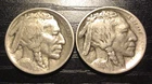 1913 & 1913-D VF Buffalo Nickel. 3/4 Horn, Full Date, Great Detail, Patina! D80