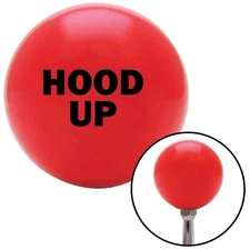 Black HOOD UP Red Shift Knob w/ M16x1.5 Insert Shifter Auto Manual Custom Brody