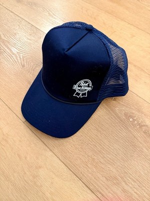 Pabst Blue Ribbon Navy White Adjustable Trucker Hat