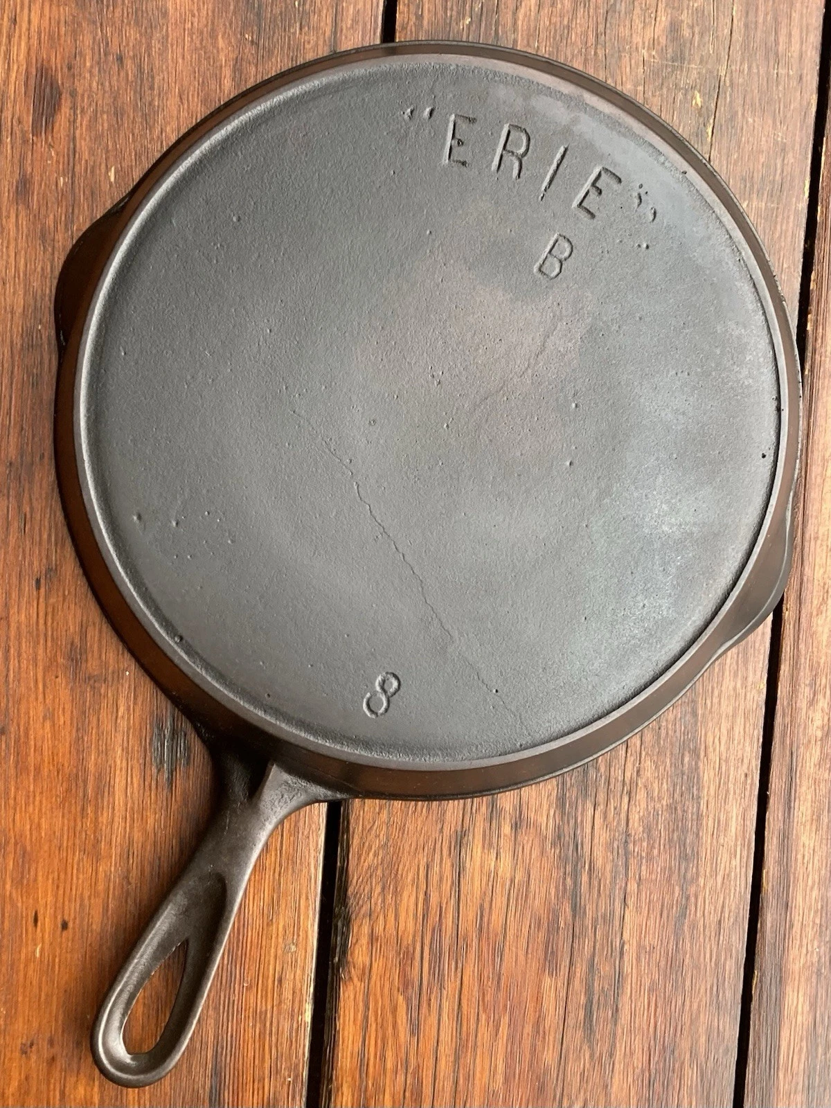 Pre Griswold Erie #8 First Series Cast Iron Skillet