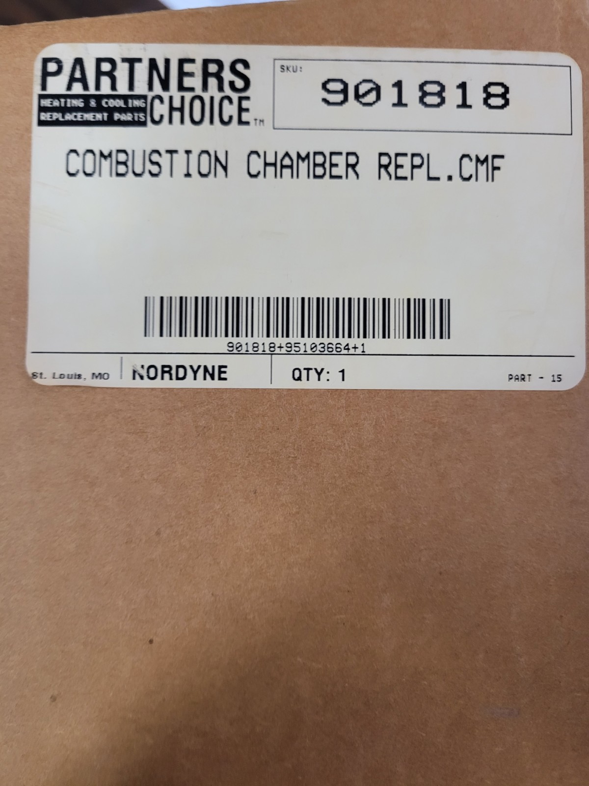 901818 Nordyne Replacement Combustion Chamber