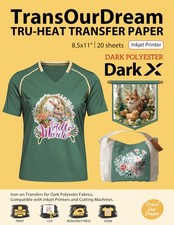 TransOurDream Tru-Heat Transfer Paper for Dark Polyester 20 sheets,