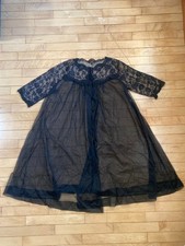 Vintage Gossard Artemis Peignoir Sheer Small Black Sheer Lace Lingerie Robe