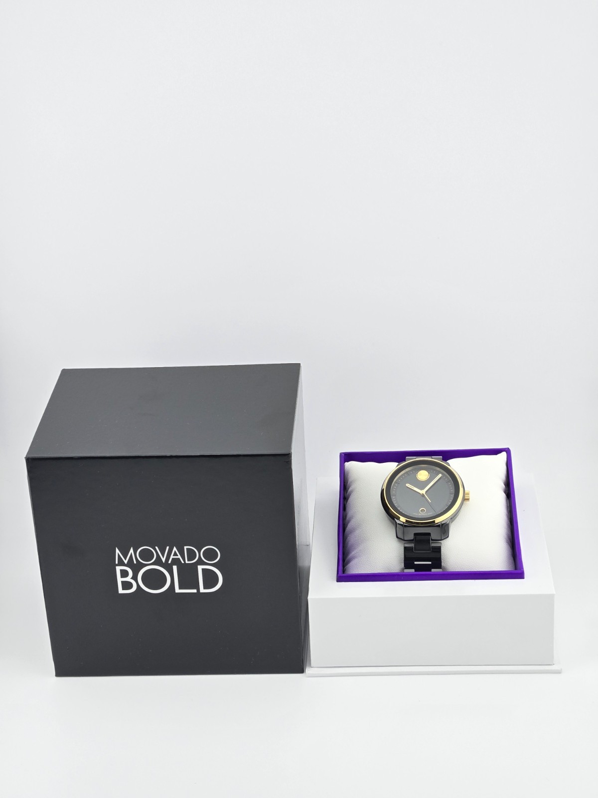 Movado Bold Verso Black Dial Ceramic Women's Watch - 3600936 ($895 MSRP)